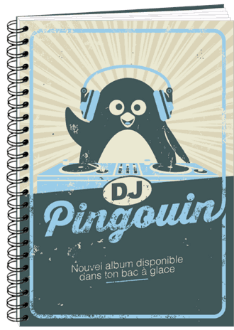 Notisbok spiral A6, pingvin DJ