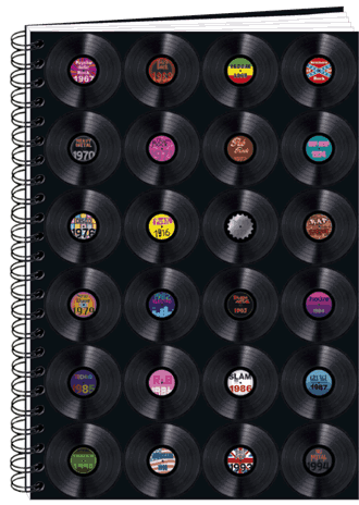 Notisbok spiral A6, LP plater