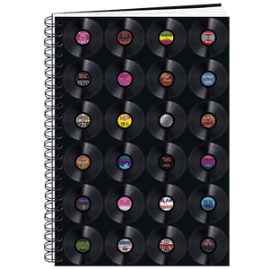 Notisbok spiral A5,  LP plater