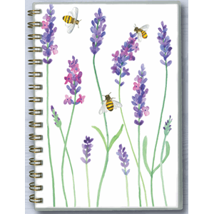 Spiralbok Padblocks, A5,  Lavender & Bees