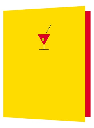 Doble kort 85x125, med utstansing,  cocktailglass