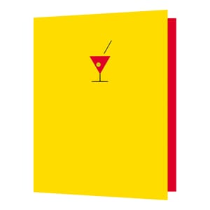 Doble kort 85x125, med utstansing,  cocktailglass