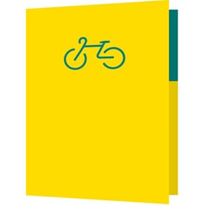 Doble kort 85x125, med preget trykk ,sykkel