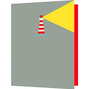 Doble kort 85x125, med utstansing,  fyrtårn