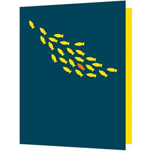 Doble kort 85x125, med utstansing,  fiskestim