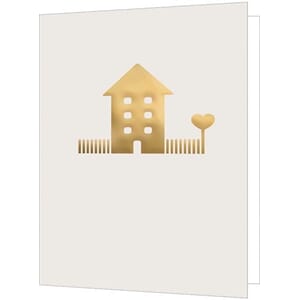 Doble kort 85x125, preget trykk m/gull, nytt hjem