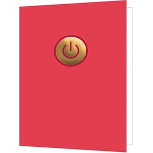 Doble kort 85x125, preget trykk m/gull, power-knapp