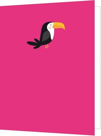 Doble kort 85x125, preget trykk, toucan