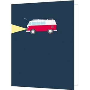 Doble kort 85x125, preget trykk, VW buss