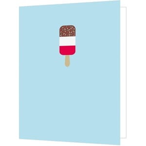 Doble kort 85x125, preget trykk, ispinne