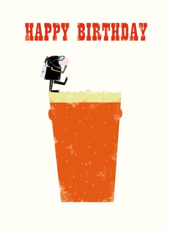 Doble kort 100x135, Mini Ink Press, Beer Diver