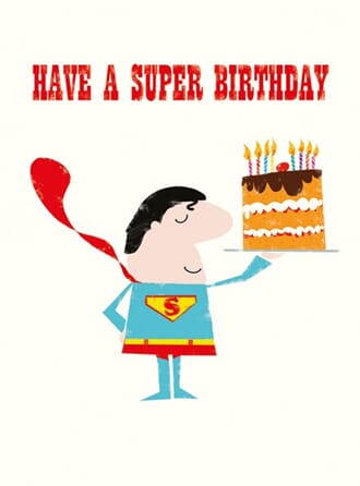 Doble kort 100x135, Mini Ink Press, Super Birthday
