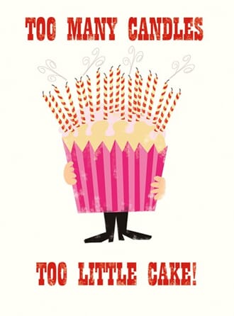 Doble kort 100x135, Mini Ink Press, Too Many Candles