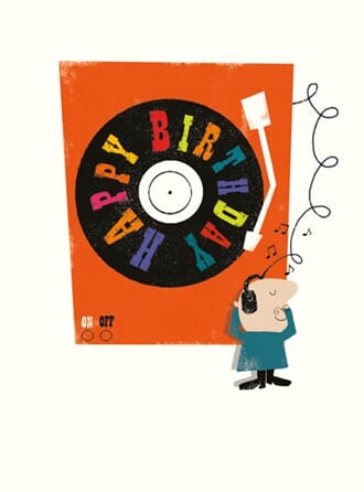 Doble kort 100x135, Mini Ink Press, Record Player