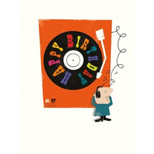 Doble kort 100x135, Mini Ink Press, Record Player