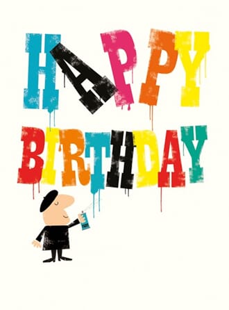 Doble kort 100x135, Mini Ink Press, Birthday Painter