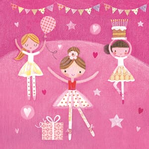 Doble kort,10x10x, Maddicott,Piece of Cake, Ballerina Birthd