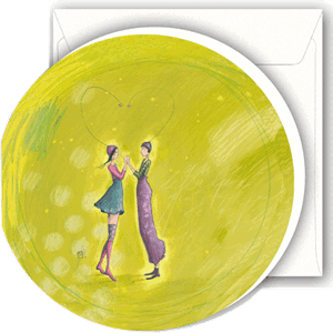 Minikort, rundt, 72mm, Gaëlle Boissonnard, gulgrønn