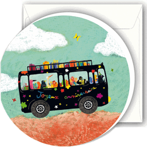 Minikort, rundt, 72mm,