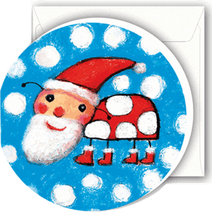 Minikort, rundt, 72mm, Benoit Morel, nisse-marihøne