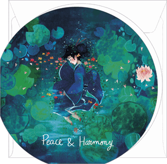 Minikort, rundt, 77mm, Peace & Harmony