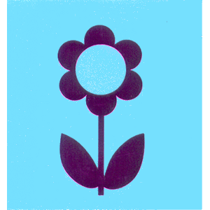 Minikort,GLICK, enkel blomst, aqua