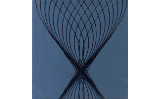 Minikort,GLICK,  "Spirograph" grafitt blå