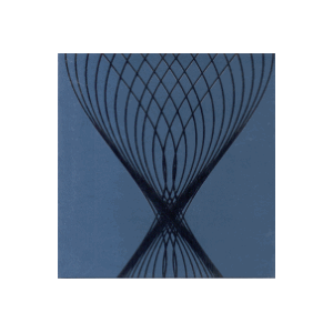 Minikort,GLICK,  "Spirograph" grafitt blå
