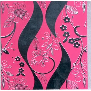 Minikort,GLICK,  "Floral Swirl" rosa