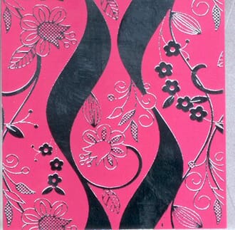 Minikort,GLICK,  "Floral Swirl" rosa