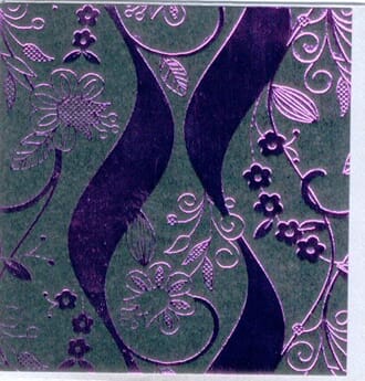 Minikort,GLICK,  "Floral Swirl" svart pearl