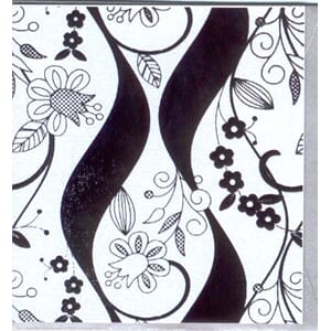 Minikort,GLICK,  "Floral Swirl" kvit pearl