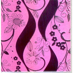 Minikort,GLICK,  "Floral Swirl" fuschia pearl