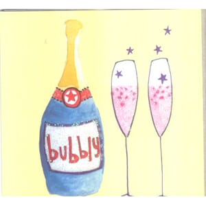 Minikort,GLICK,  champagne m/glass