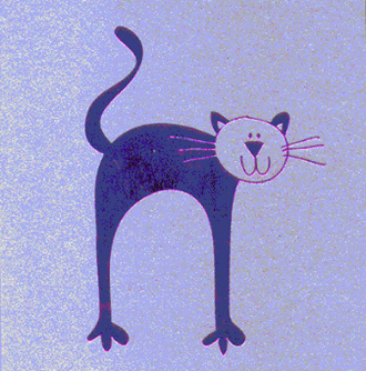Minikort,GLICK, katt, lavendel