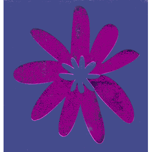 Minikort,GLICK, stor blomst "Fiori" fiolett