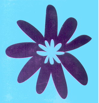 Minikort,GLICK, stor blomst "Fiori" aqua