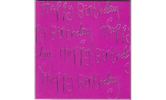 Minikort,GLICK,  "Birthday Scribble" purpur