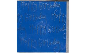 Minikort,GLICK,  "Birthday Scribble" indigo