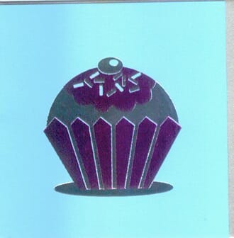 Minikort,GLICK,  "Cupcake" aqua