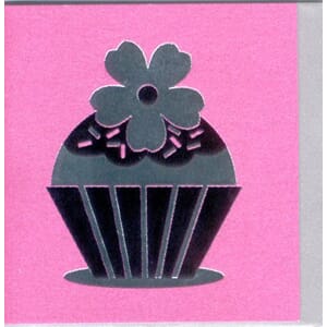 Minikort,GLICK,  "Cupcake" fuschia pearl