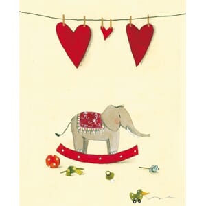 Minikort 70x80, Grätz Verlag, gynge-elefant