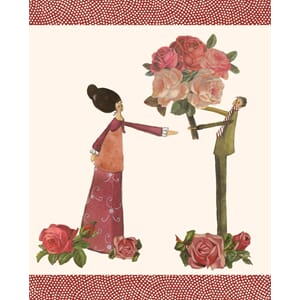 Minikort 70x80, Grätz Verlag, par og rosebukett