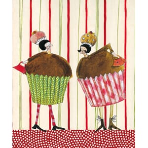 Minikort 70x80, Grätz Verlag, 2 muffins-damer