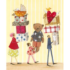 Minikort 70x80, Grätz Verlag, 3 m/teddy og gaver