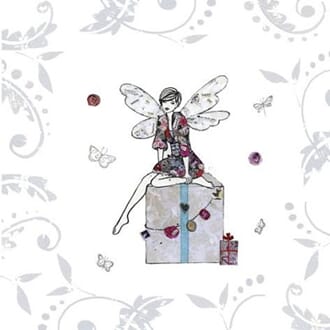 Minikort 78x78mm, "Amore",  alvejente på gave