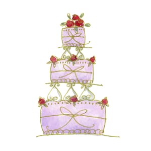 Minikort `Bow`, bryllupskake