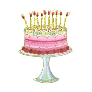 Minikort `Bow`, kake m/lys