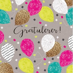 Minikort 78x78mm, "Candy", ballonger