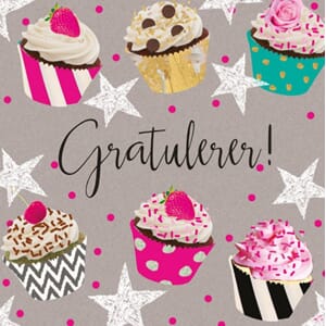 Minikort 78x78mm, "Candy", cupcakes